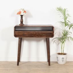 IH Design Malena Dark Mango Wood Console Table with 2 Drawers in Dark Brown - thumbnail 6
