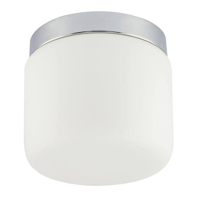 Happy Homewares Modern Bathroom LED Ceiling Light in Polished Chrome with Glass Shade in Silver - image 1