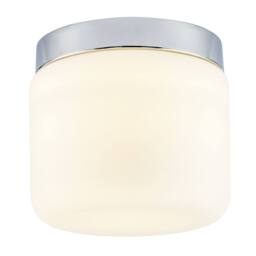 Happy Homewares Modern Bathroom LED Ceiling Light in Polished Chrome with Glass Shade in Silver - thumbnail 4