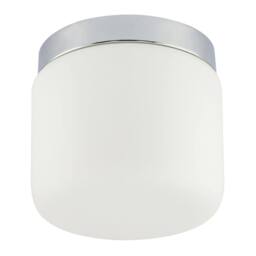 Happy Homewares Modern Bathroom LED Ceiling Light in Polished Chrome with Glass Shade in Silver - thumbnail 1