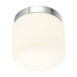 Happy Homewares Modern Bathroom LED Ceiling Light in Polished Chrome with Glass Shade in Silver - thumbnail 5