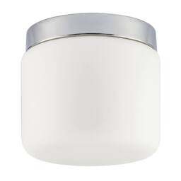 Happy Homewares Modern Bathroom LED Ceiling Light in Polished Chrome with Glass Shade in Silver - thumbnail 3