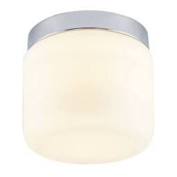 Happy Homewares Modern Bathroom LED Ceiling Light in Polished Chrome with Glass Shade in Silver - thumbnail 2