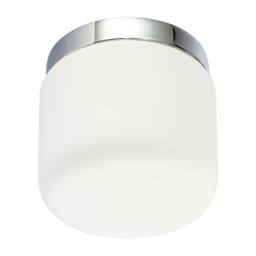 Happy Homewares Modern Bathroom LED Ceiling Light in Polished Chrome with Glass Shade in Silver - thumbnail 6