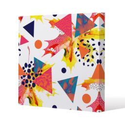 Benjamin Tate Design Maple Leaves & Geometric Patterns (Canvas Print) / 101 x 101 x 4cm in Natural - Size: 101 x 101 x 4 cm - thumbnail 1