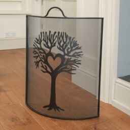 Dibor Black & Nickel Coal, Log, Kindling Bucket with Tree Fireguard - thumbnail 4