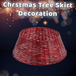 VFM e-Store Christmas Tree Skirt Decoration 70cm x 70cm Red X 1 - Size: 70 cm x 70 cm - thumbnail 3
