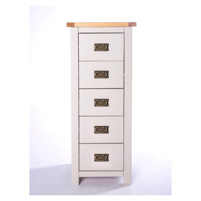 Cabinet Bits Argenta 5 Drawer Narrow Chest of Drawers Bras Drop Handle in Light Grey - image 1