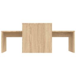 Berkfield Home Coffee Table Set Sonoma Oak 100x48x40 cm Engineered Wood in Light Brown - Size: 100 x 48 x 40 cm - thumbnail 4