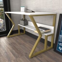 Decorotika Wake Study & Writing Desk in Metallic Gold - thumbnail 3