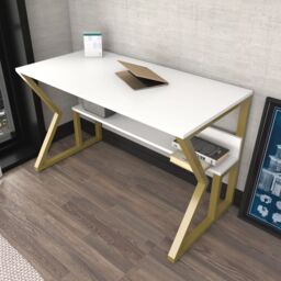 Decorotika Wake Study & Writing Desk in Metallic Gold - thumbnail 2