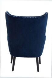 Orsina Blue Wingback Lounge Arm Chair, High Back Fabric Living Room Chair, Mid Century Arm Chair with Fabric - thumbnail 5