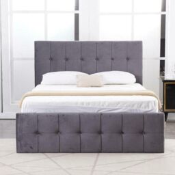 KOSY KOALA Ottoman Bed Gas Lift Storage Grey 4ft Small Double & 1 Mattress Cushioned Velvet Bedroom - thumbnail 8
