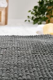 OHS Chenille Bath Mat Noodle Absorbent Non-Slip Soft Shower in Dark Grey - thumbnail 6