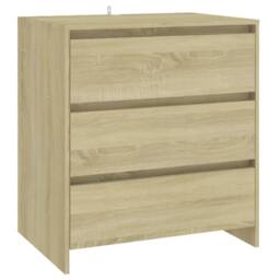 Berkfield Home Sideboard Sonoma Oak 70x41x75 cm Engineered Wood in Light Tan - Size: 70 x 41 x 75 cm - thumbnail 3