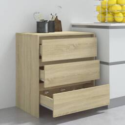 Berkfield Home Sideboard Sonoma Oak 70x41x75 cm Engineered Wood in Light Tan - Size: 70 x 41 x 75 cm - thumbnail 8