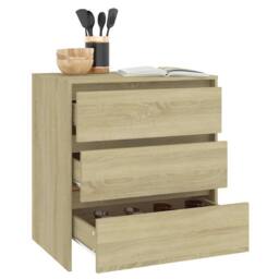 Berkfield Home Sideboard Sonoma Oak 70x41x75 cm Engineered Wood in Light Tan - Size: 70 x 41 x 75 cm - thumbnail 6