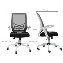 VINSETTO Mesh Swivel Office Chair Task Computer Chair w/ Lumbar Support - thumbnail 3