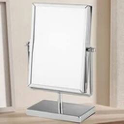 EONLION Double Sided Magnifying Makeup Mirror Freestanding Vanity Mirror in Silver