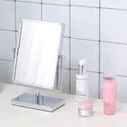 EONLION Double Sided Magnifying Makeup Mirror Freestanding Vanity Mirror in Silver - thumbnail 3