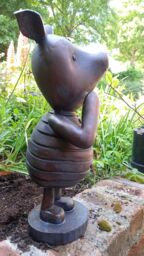 Inspirational Gifting Piglet Garden Sculpture Ornament Decor Statue Large in Bronze - thumbnail 4