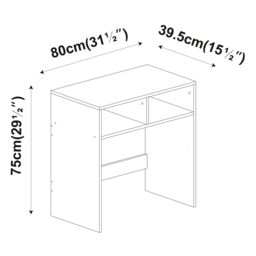 EONLION 80cm White Wood Console Table PC Laptop Computer Desk Office - thumbnail 2