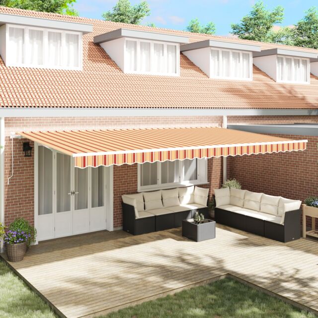 Berkfield Home Manual Retractable Awning Yellow & Orange 600x300 cm - image 1