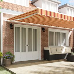 Berkfield Home Manual Retractable Awning Yellow & Orange 600x300 cm - thumbnail 3