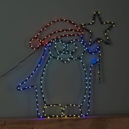 Samuel Alexander 58cm x 52cm FlexiBrights Penguin with Star & 221 Multi-Coloured LEDs - Size: 58 cm x 52 cm - thumbnail 2