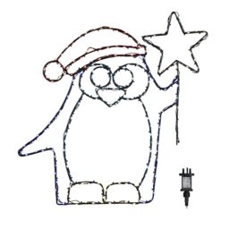 Samuel Alexander 58cm x 52cm FlexiBrights Penguin with Star & 221 Multi-Coloured LEDs - Size: 58 cm x 52 cm - thumbnail 7