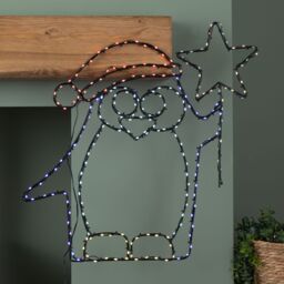 Samuel Alexander 58cm x 52cm FlexiBrights Penguin with Star & 221 Multi-Coloured LEDs - Size: 58 cm x 52 cm - thumbnail 4