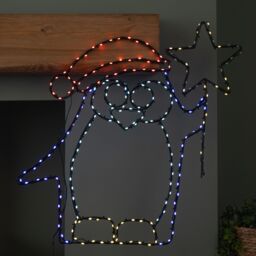 Samuel Alexander 58cm x 52cm FlexiBrights Penguin with Star & 221 Multi-Coloured LEDs - Size: 58 cm x 52 cm - thumbnail 6