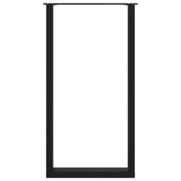 Berkfield Home Coffee Table Legs U-Shaped 2 pcs Black 60x(110-111) cm Steel - thumbnail 5
