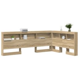 Berkfield Home Storage Headboard with Shelf Sonoma oak 120 cm Engineered wood in Brown - thumbnail 3