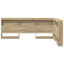 Berkfield Home Storage Headboard with Shelf Sonoma oak 120 cm Engineered wood in Brown - thumbnail 5