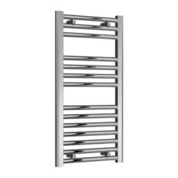Bathroom Kingdom Diva Electric Chrome Straight Heated Towel Rail 800x400 in Silver