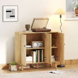 Wyld Haus Lurodo Natural Wood Effect Sideboard with Chevron Doors 3 Door - thumbnail 8