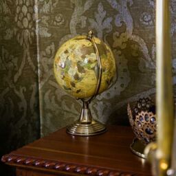 Madison & Mayfair Elegant Cream & Gold World Globe - thumbnail 5