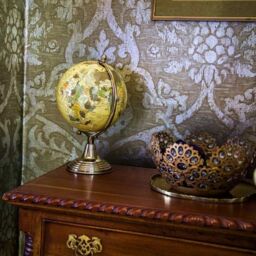 Madison & Mayfair Elegant Cream & Gold World Globe - thumbnail 4