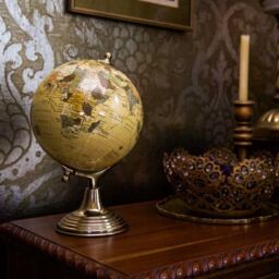 Madison & Mayfair Elegant Cream & Gold World Globe - thumbnail 2