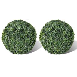 Berkfield Home Boxwood Ball Artificial Leaf Topiary Ball 27 cm 2 pcs in Green - thumbnail 1