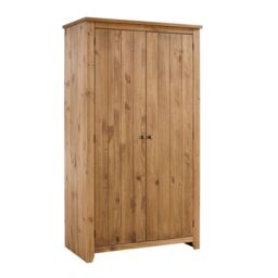 Lemon Pavilion Furniture Havana 2 Door Wardrobe - Pine - L57 x W103 x H186 cm - Pine in Brown - Size: 1 Pack