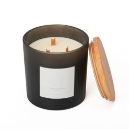 Aroma Naturals Frosted Decadence Glass Candle - Cashmere Scent in Black - Size: XL - thumbnail 2