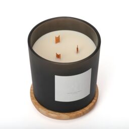 Aroma Naturals Frosted Decadence Glass Candle - Cashmere Scent in Black - Size: XL - thumbnail 4