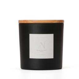 Aroma Naturals Frosted Decadence Glass Candle - Cashmere Scent in Black - Size: XL