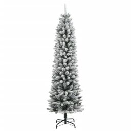 Berkfield Home Artificial Christmas Tree 150 LEDs & Flocked Snow 120 cm in Green - thumbnail 3