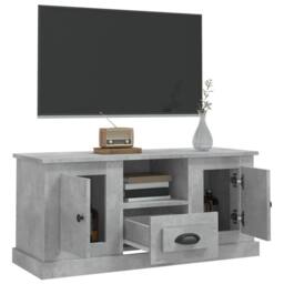 Berkfield Home TV Cabinet Concrete Grey 100x35.5x45 cm Engineered Wood - thumbnail 5