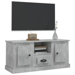 Berkfield Home TV Cabinet Concrete Grey 100x35.5x45 cm Engineered Wood - thumbnail 4