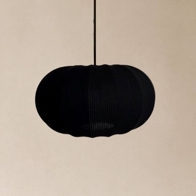 CGC Lighting Lila Black Oval Stretch Ribbed Cotton Fabric Lampshade - image 1