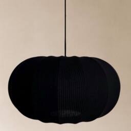CGC Lighting Lila Black Oval Stretch Ribbed Cotton Fabric Lampshade - thumbnail 5